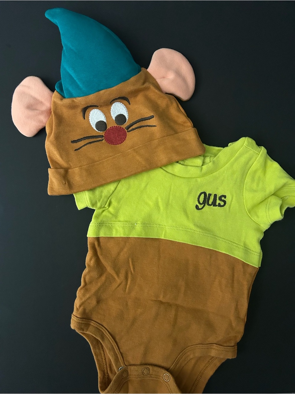 Disney Gus Mouse Costume Bodysuit & Hat - Lime Green, Brown, Teal, Pink, Red